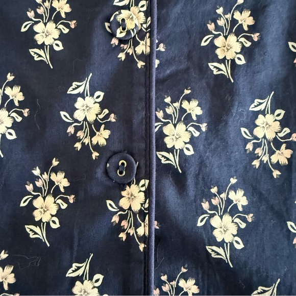 NWT Charter Club Navy Floral 100%Cotton PJ Set Top & Shorts - Picture 4 of 10